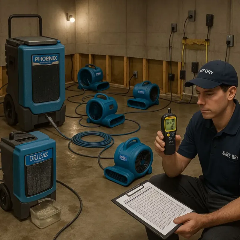 Structural Drying and Dehumidification process in Edgerton, MN